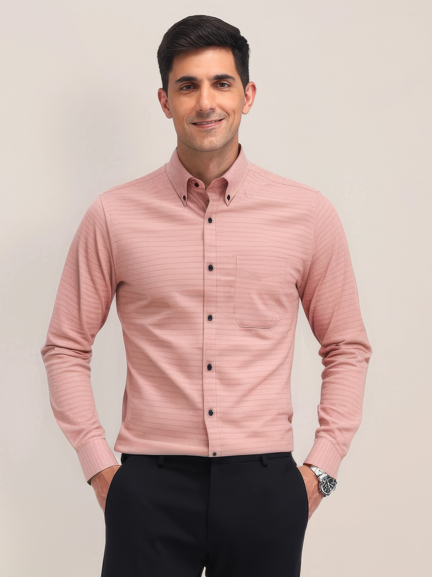 Baby Pink Lined Shirt