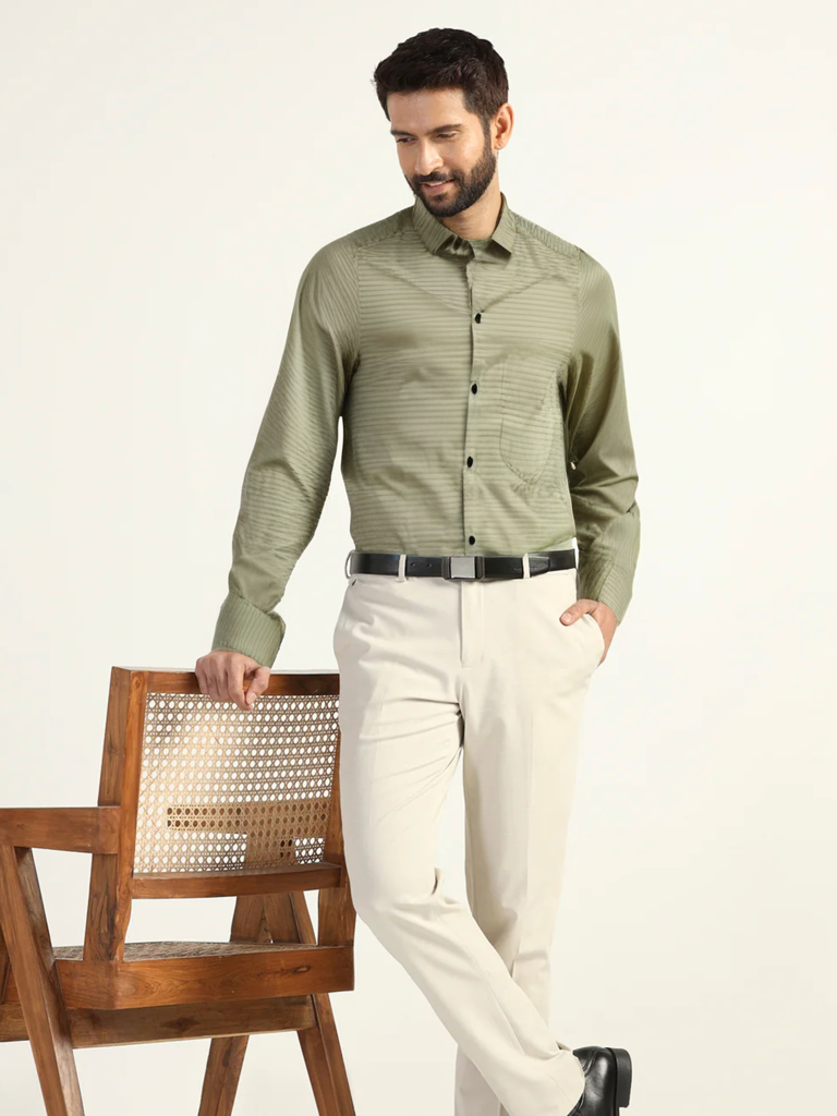 Sage Green Lined Shirt